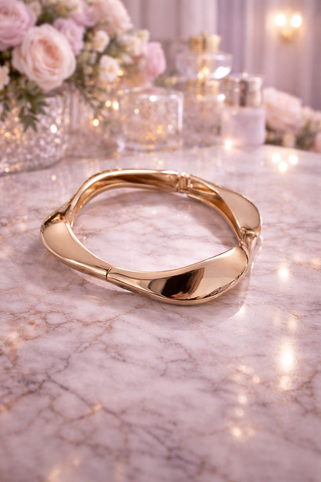 Serene Wave Slim Bangle