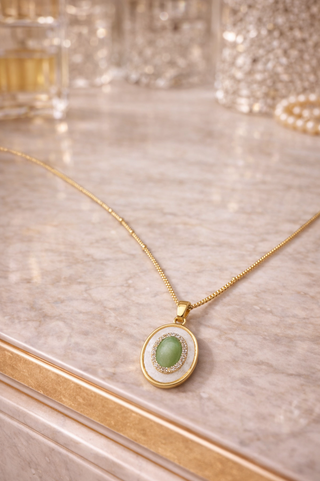 Liora Iridescent Oval Necklace