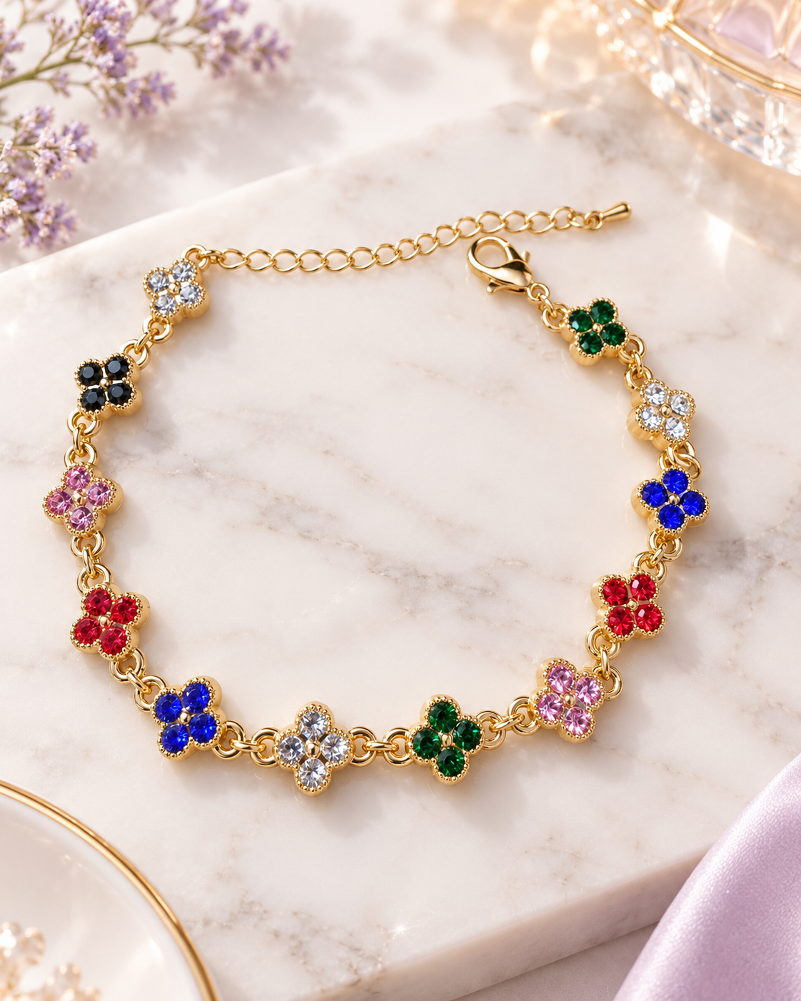 Amélie Multicolor Clover Bracelet