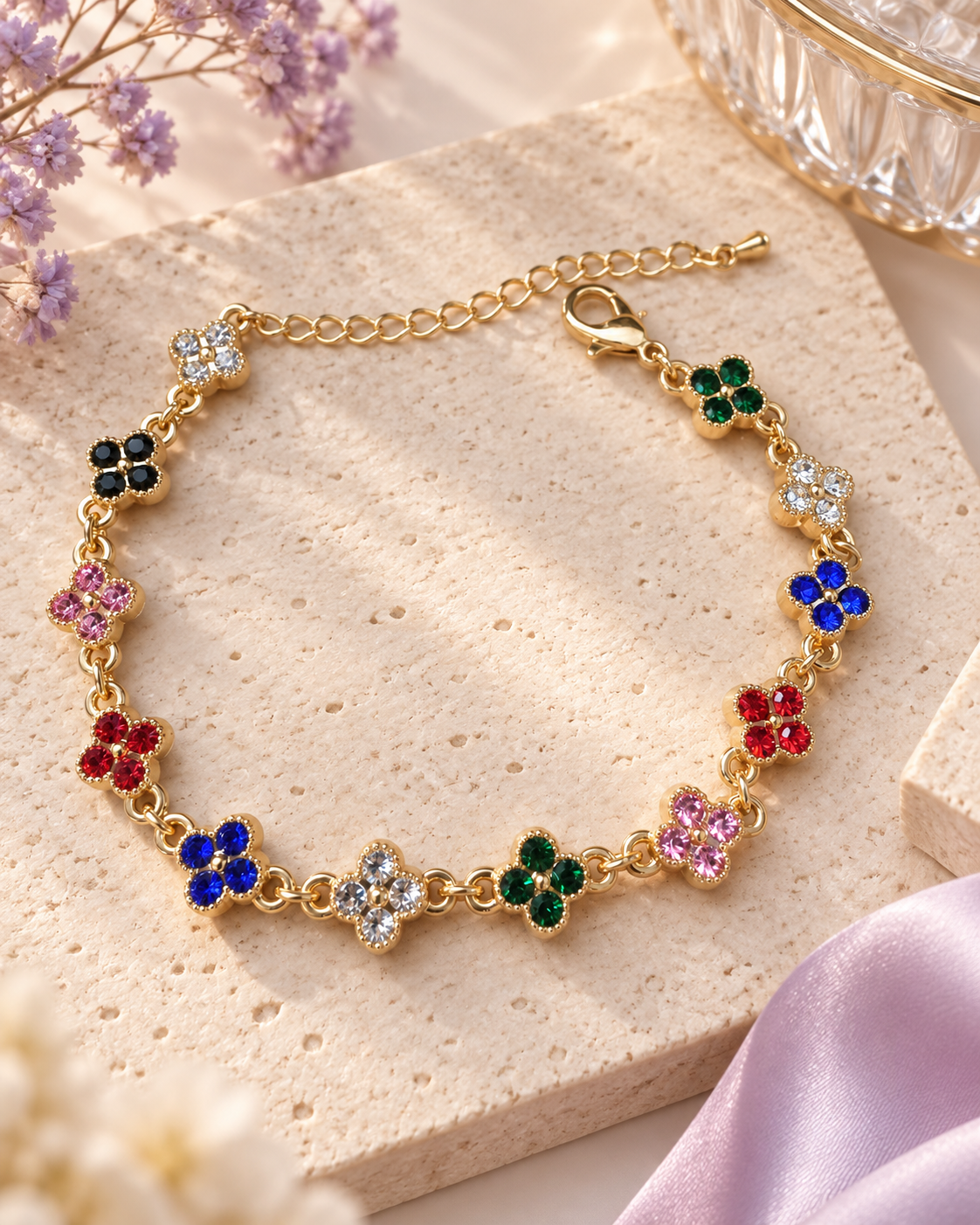 Amélie Multicolor Clover Bracelet