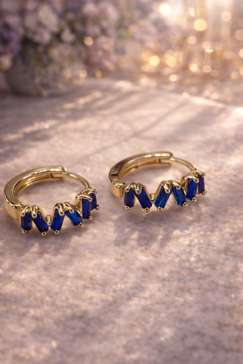 Keziah Blue Mini Huggie Earrings