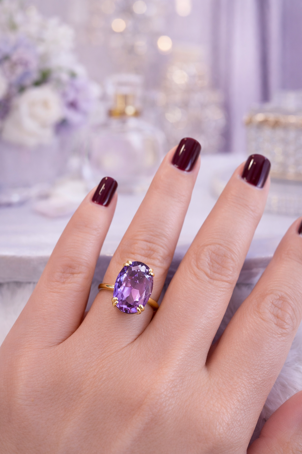 Lydia Solitaire Adjustable Ring