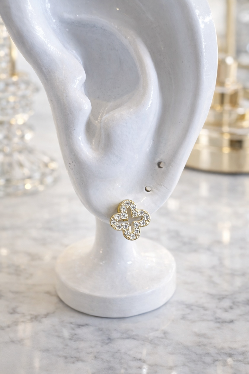 Hadassah Mini Clover Huggie Earrings