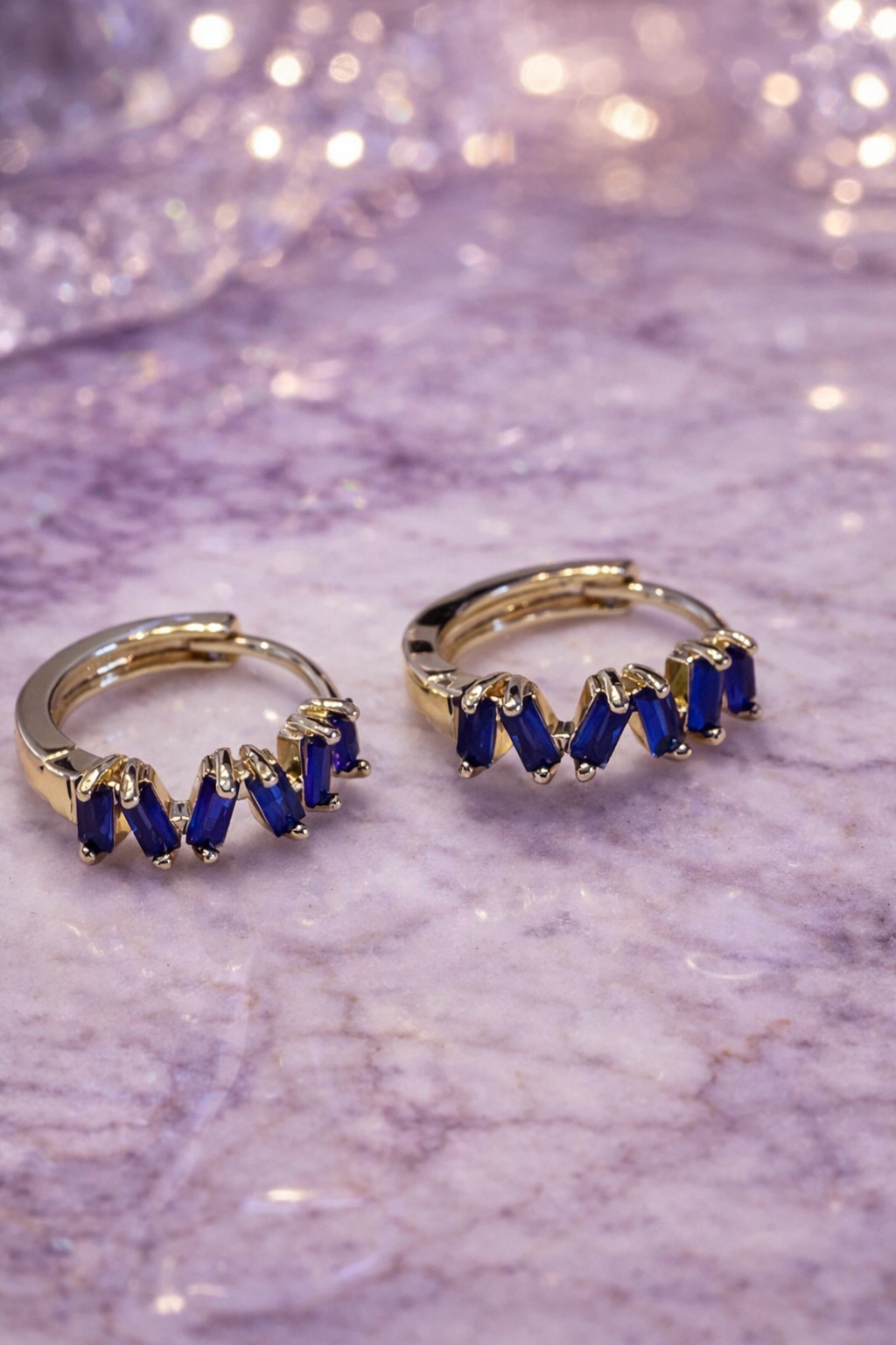 Keziah Blue Mini Huggie Earrings