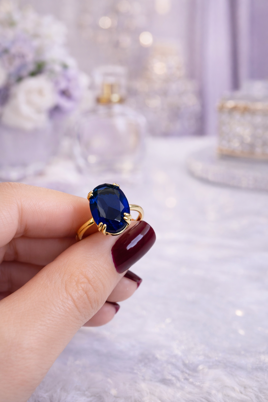 Lydia Solitaire Adjustable Ring