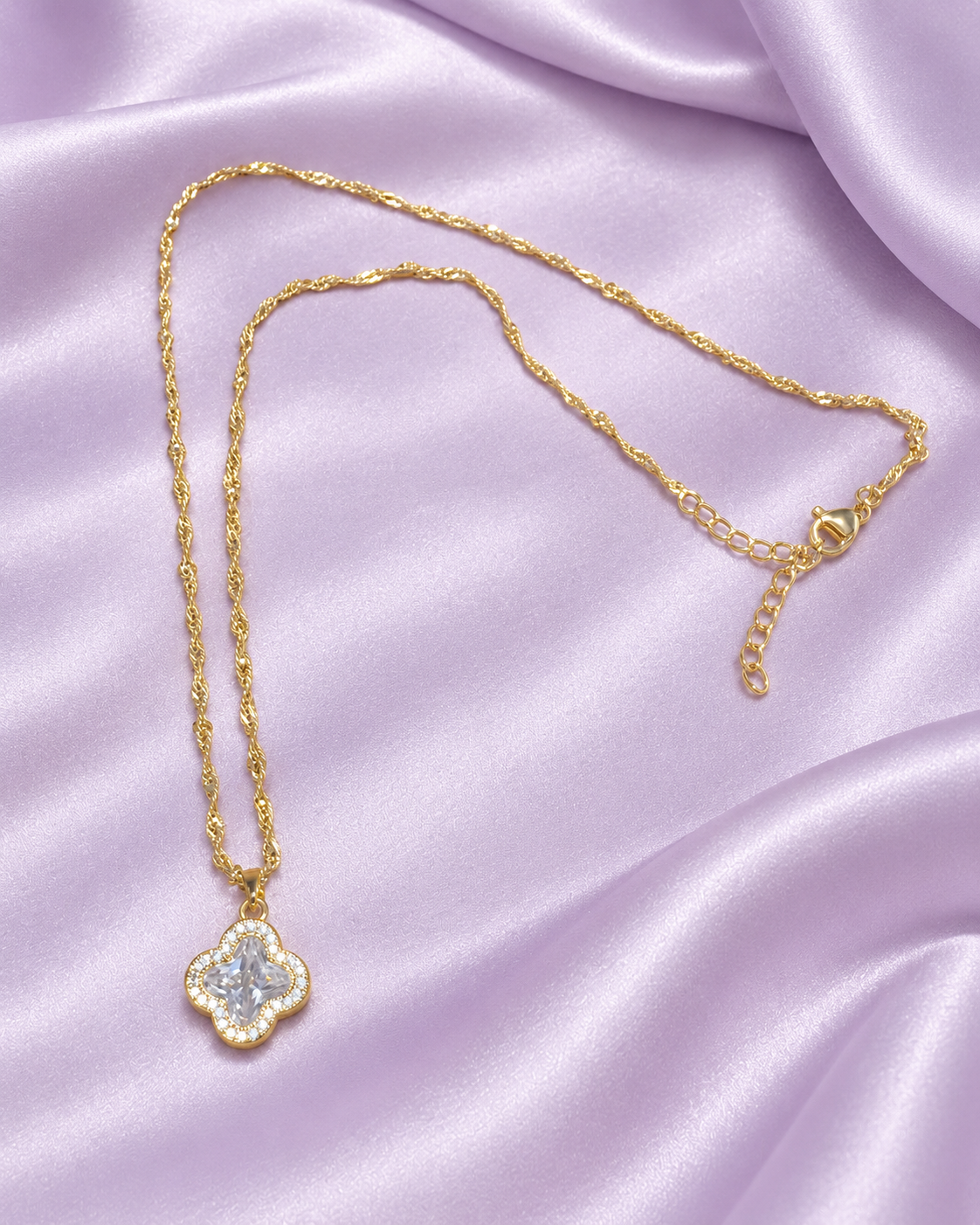 Celeste Crystal Clover Necklace