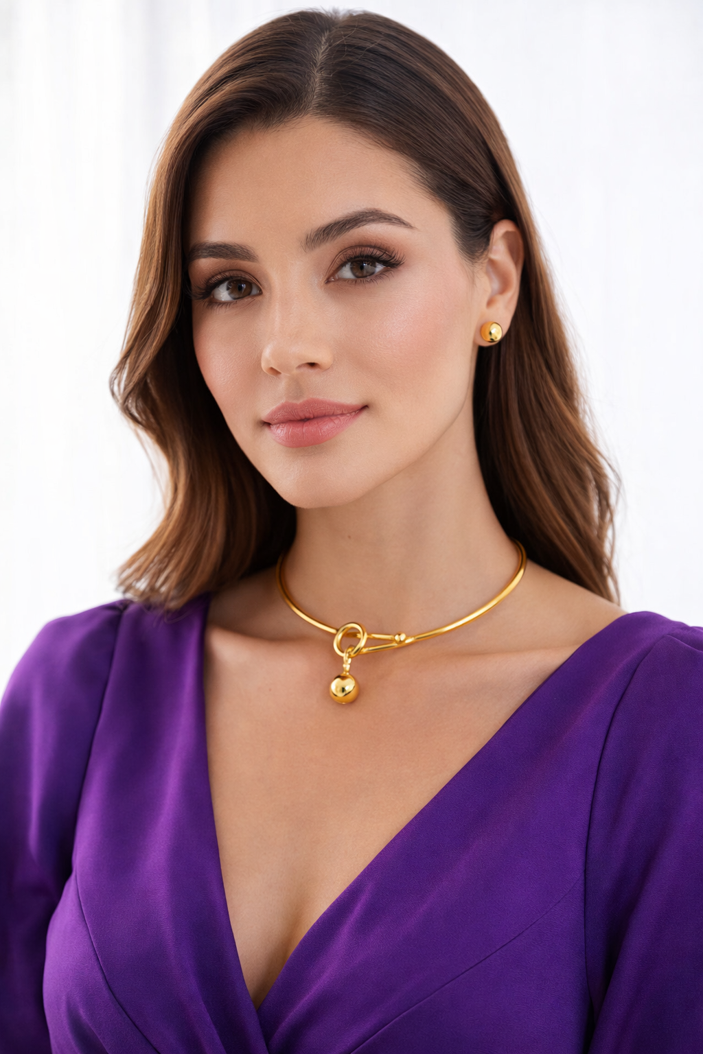 Zory Knot Detail Choker & Stud Earrings Set