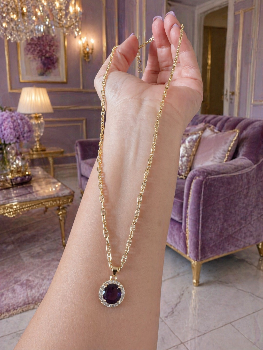 Liora Crystal Charm Necklace