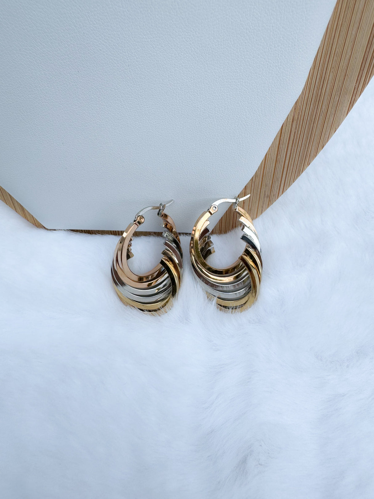 3 color hoops - Stainless steel earrings