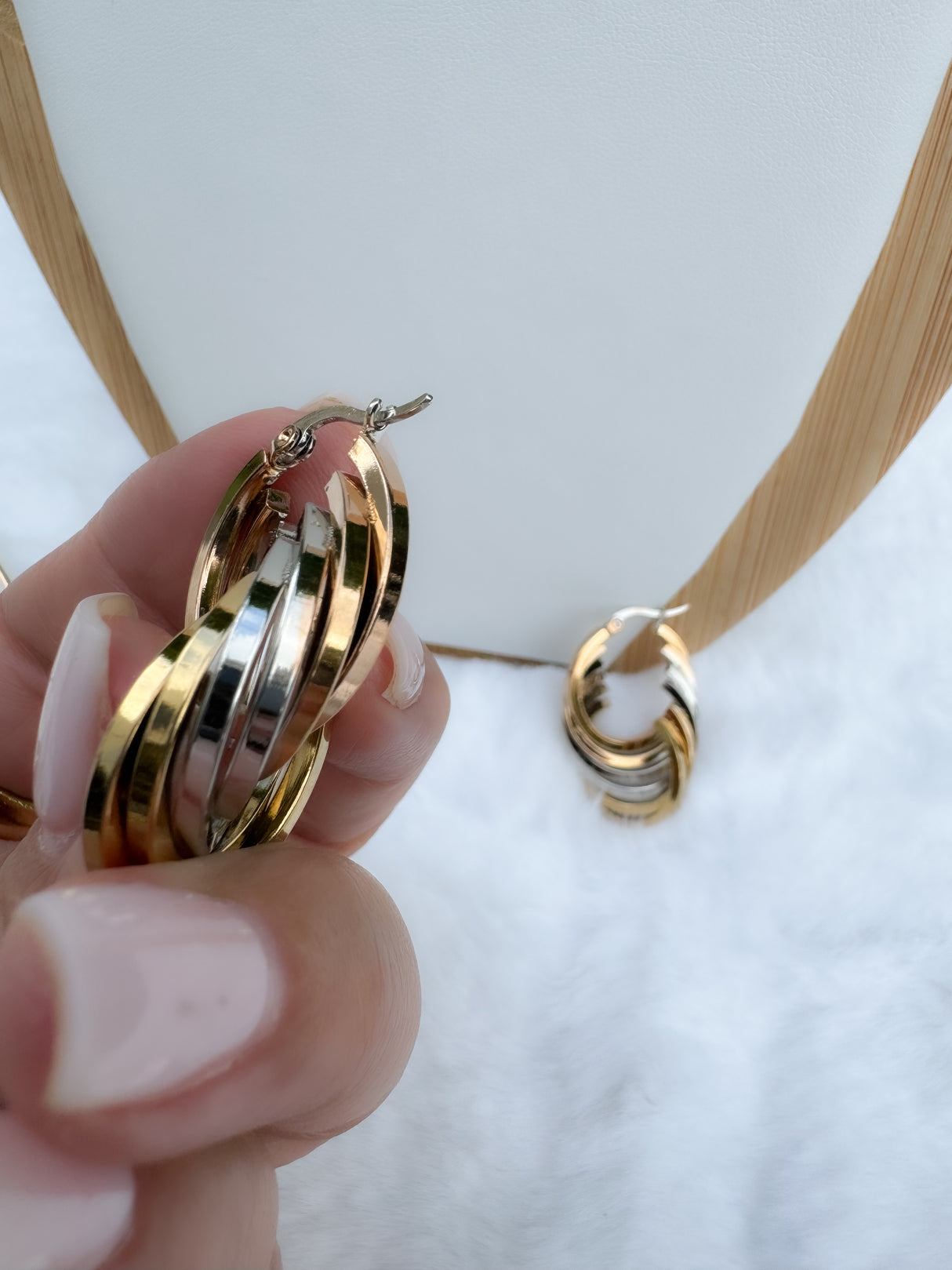 3 color hoops - Stainless steel earrings