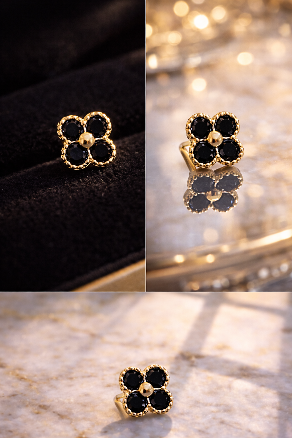 Hadassah Mini Clover Huggie Earrings