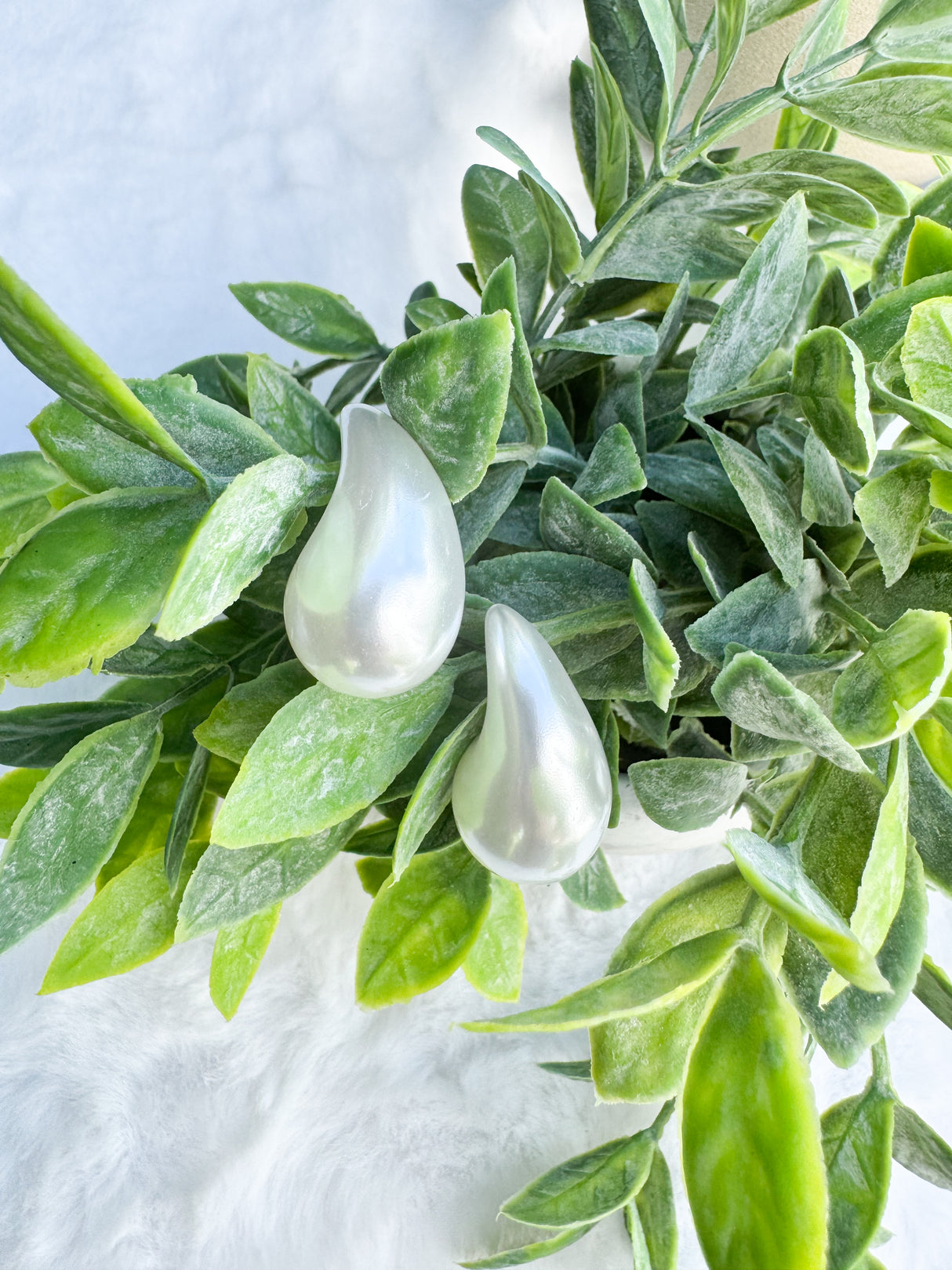 Christine (white teardrops) earrings