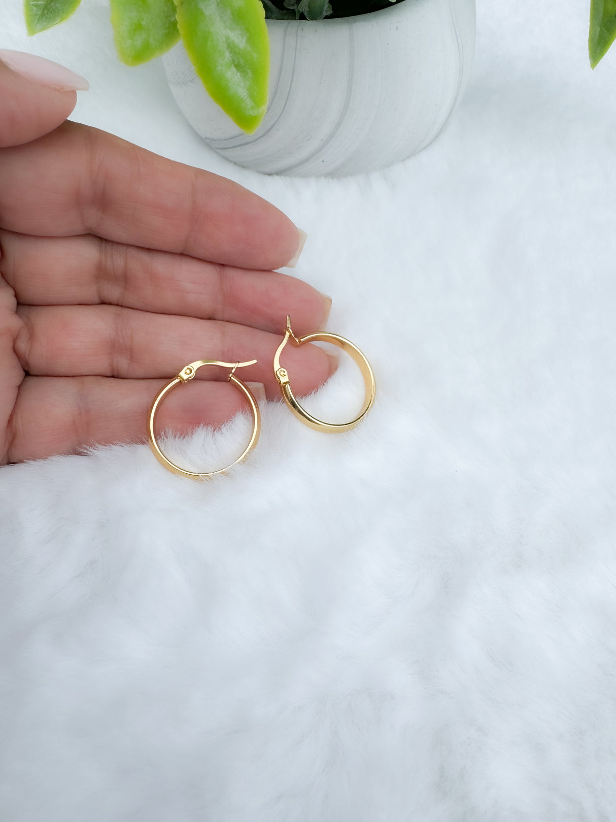 Stainless steel hoop earrings