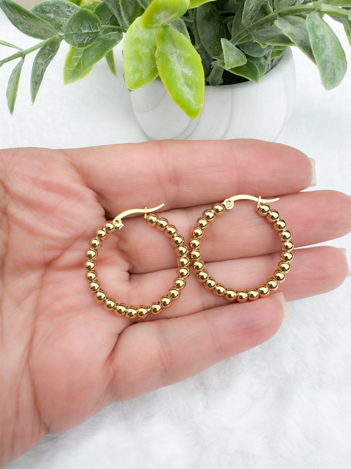 Stainless steel hoop earrings