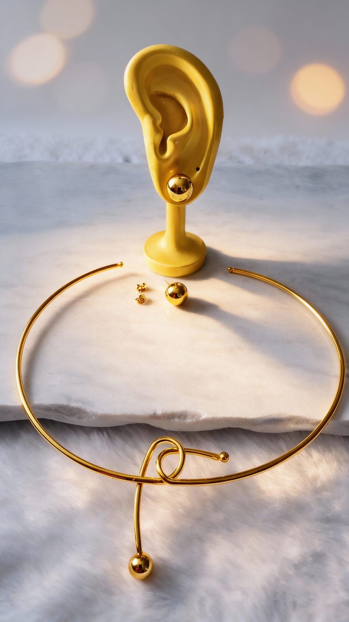 Zory Knot Detail Choker & Stud Earrings Set