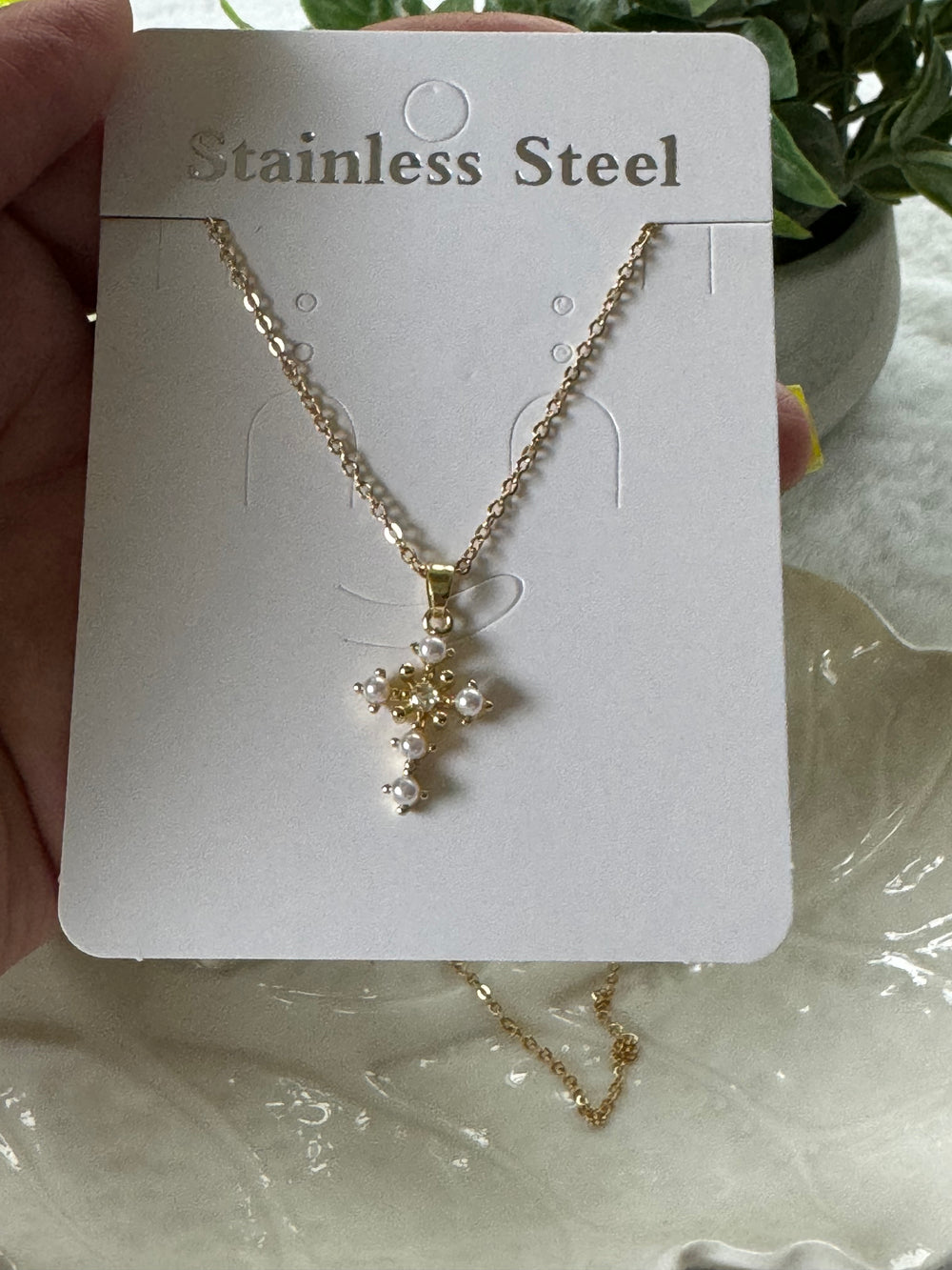 Cross stainless steel necklace