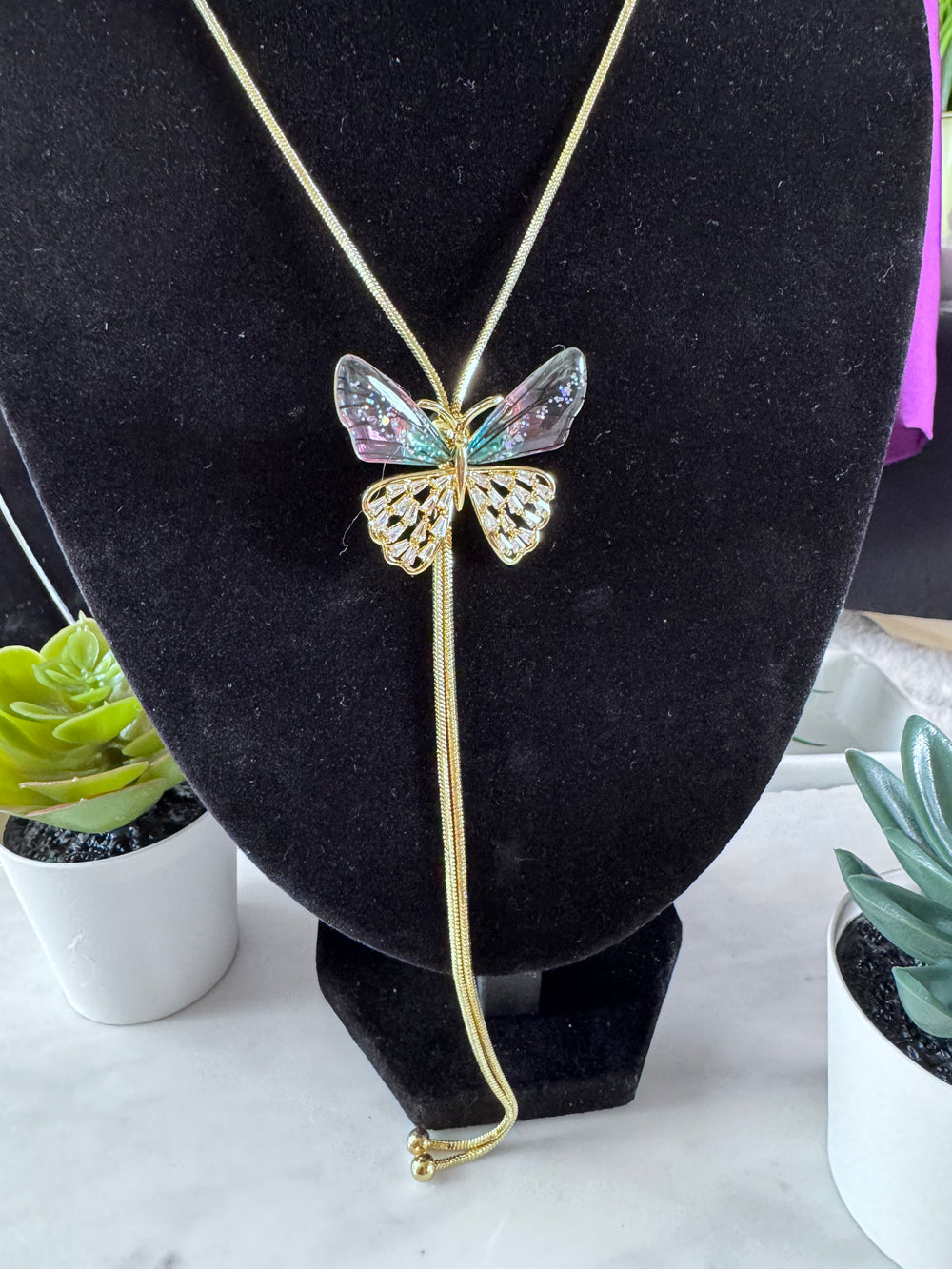 Butterfly Dreams Lariat Necklace - Adjustable