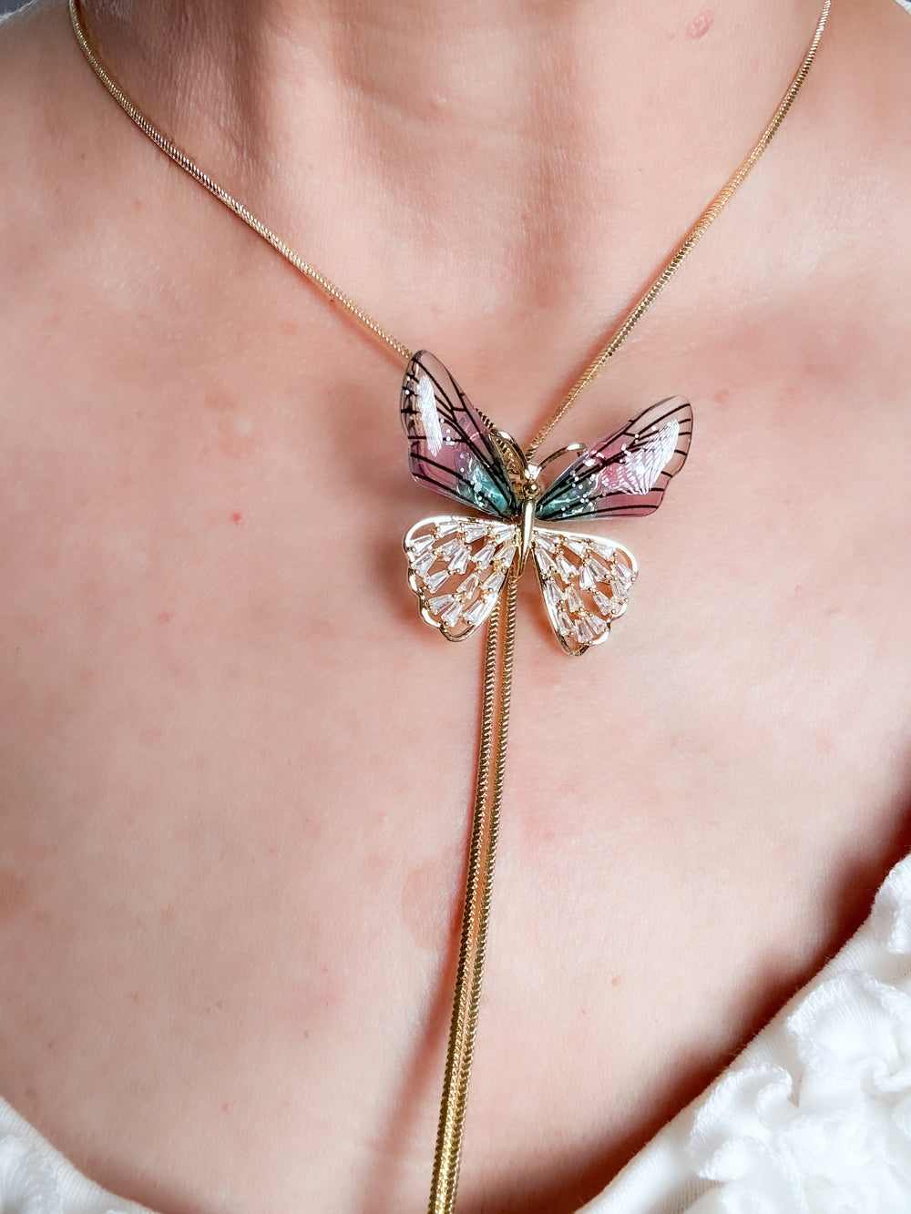 Butterfly Dreams Lariat Necklace - Adjustable