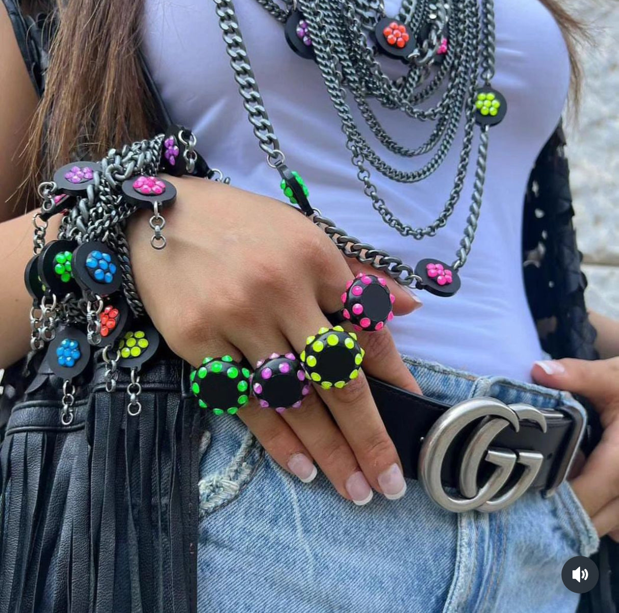 Italian long necklace by B.E. designer