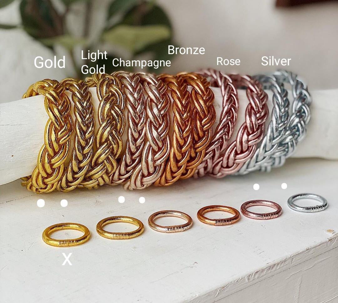 Summer Bless bracelet, braided (trenzada) thin & wide