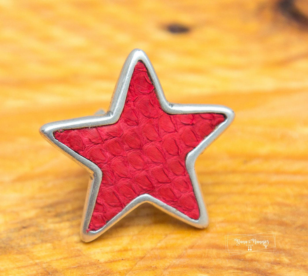 Coolskin star ring with leather