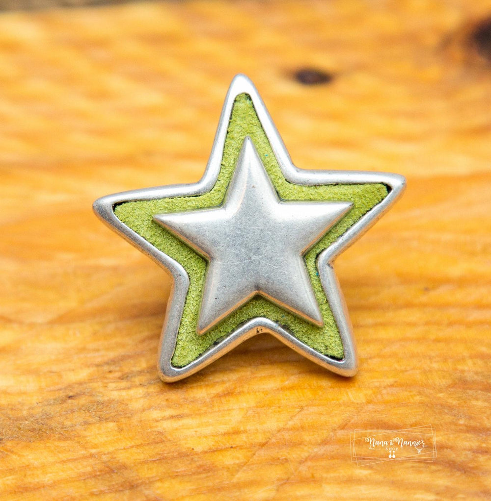 Coolskin star ring with leather
