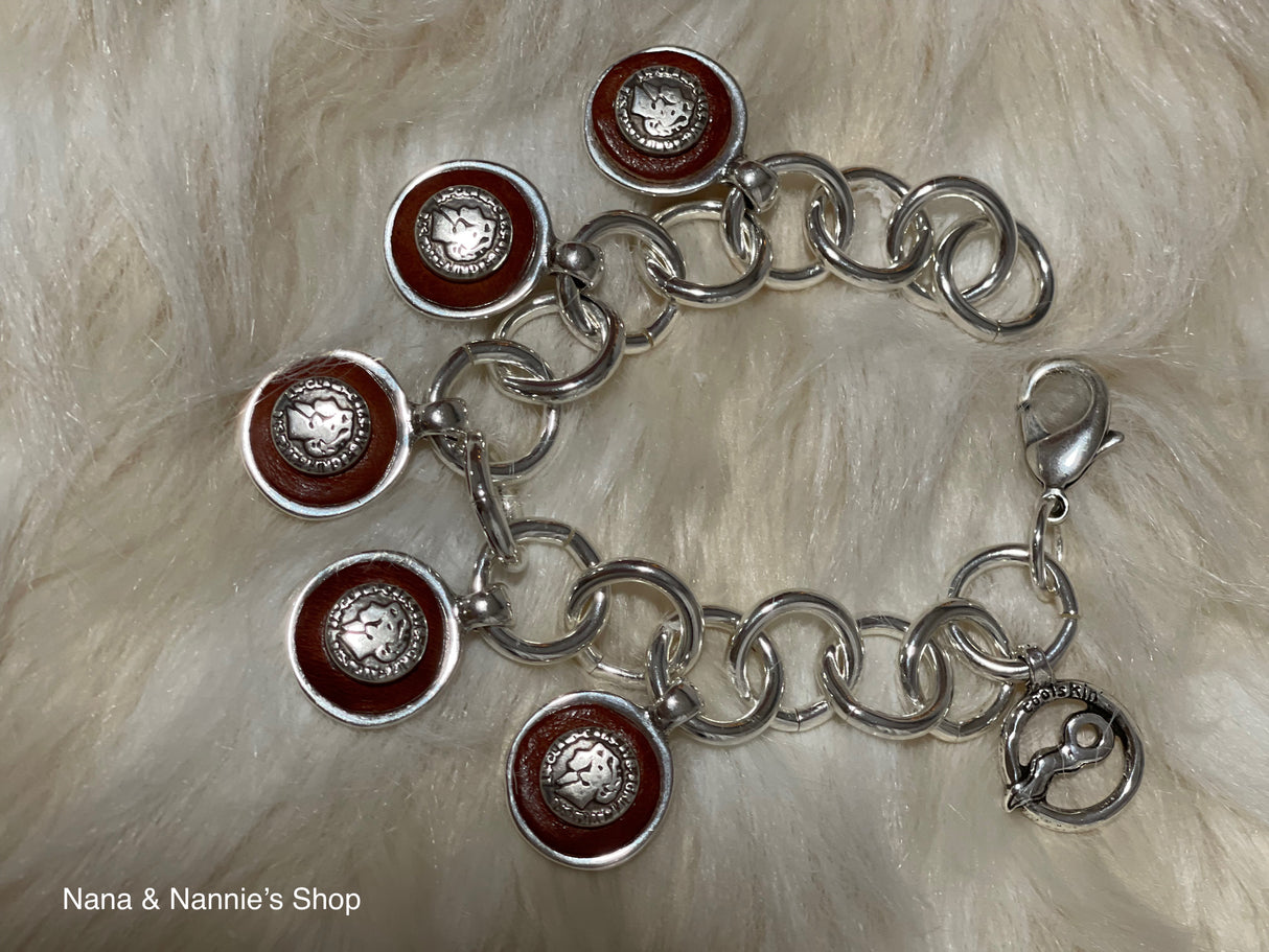 Coolskin coin leather bracelet