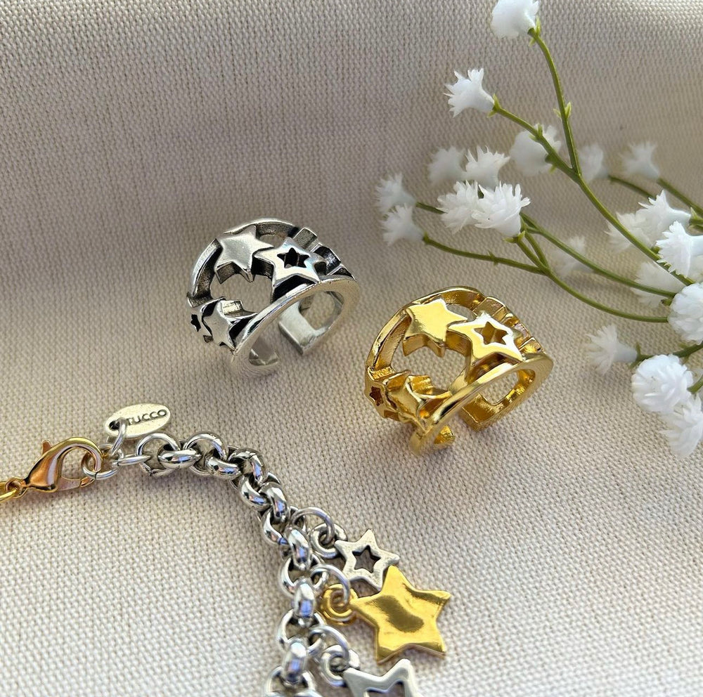 Tucco Bracelet bi-color stars charms
