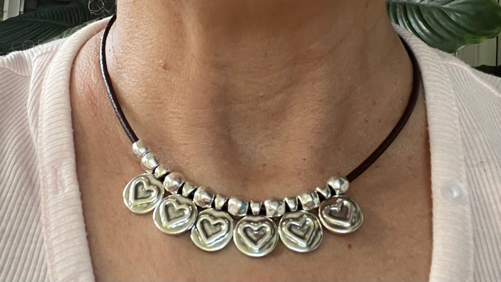 Leather necklace made by Andrea's Designer