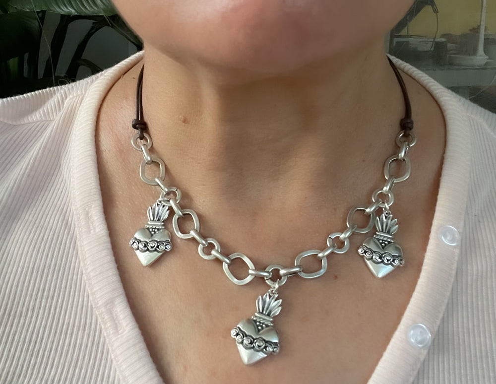 Necklace by Andrea's Designer -3 hearts