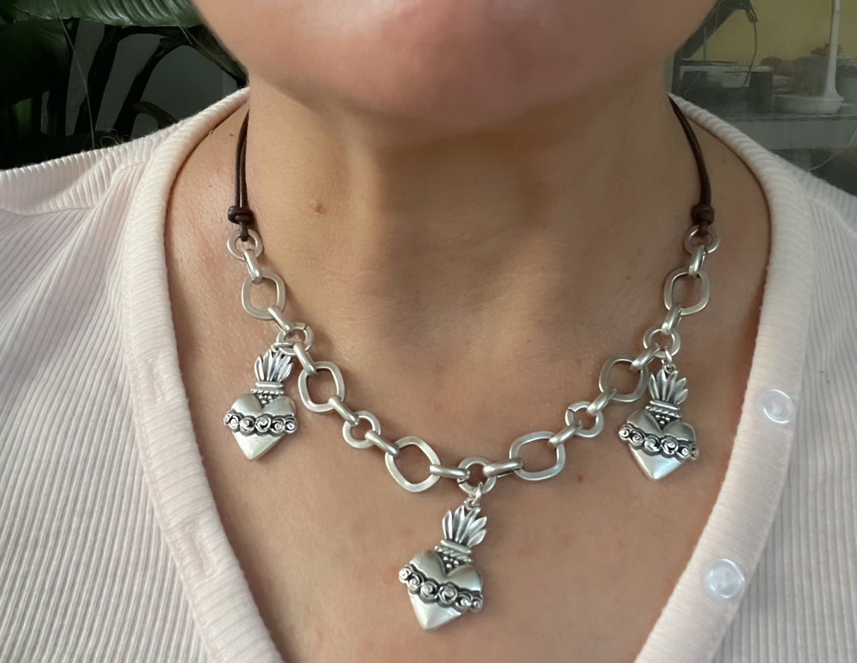 Necklace by Andrea's Designer -3 hearts
