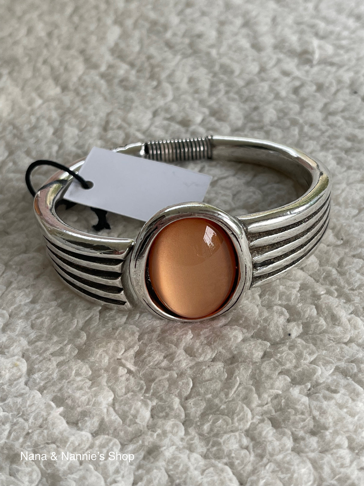 Oval stone bangle by Andrea's Designer