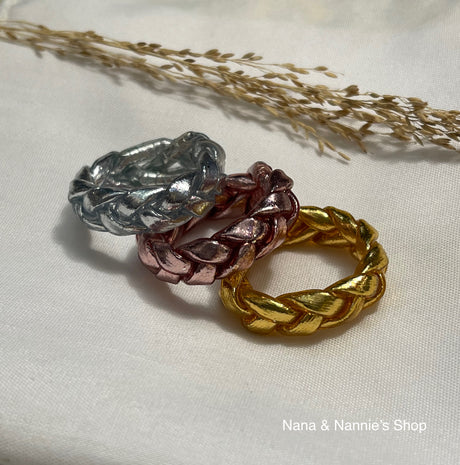 Bless thin ring & Bless braided ring