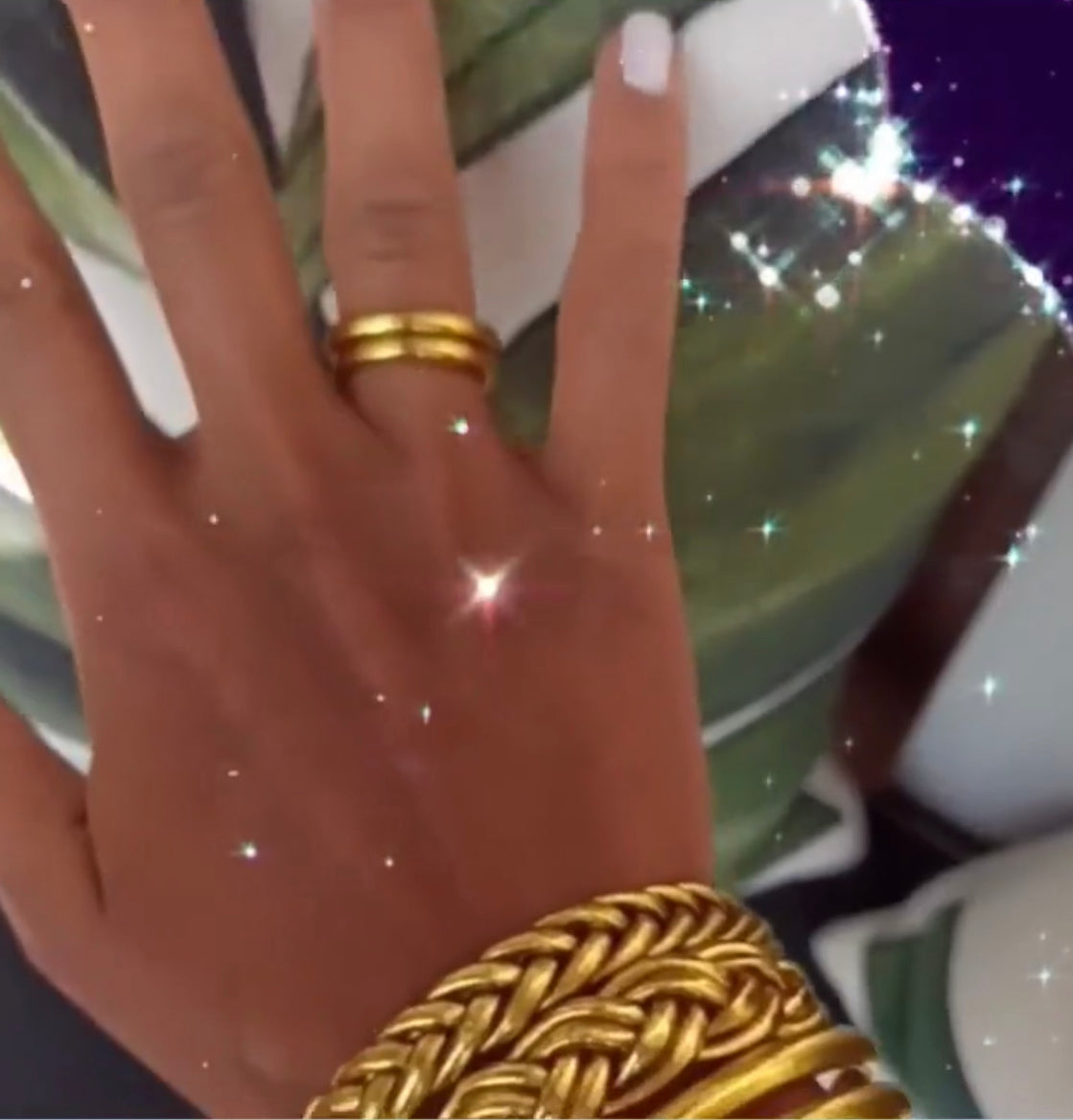 Bless thin ring & Bless braided ring