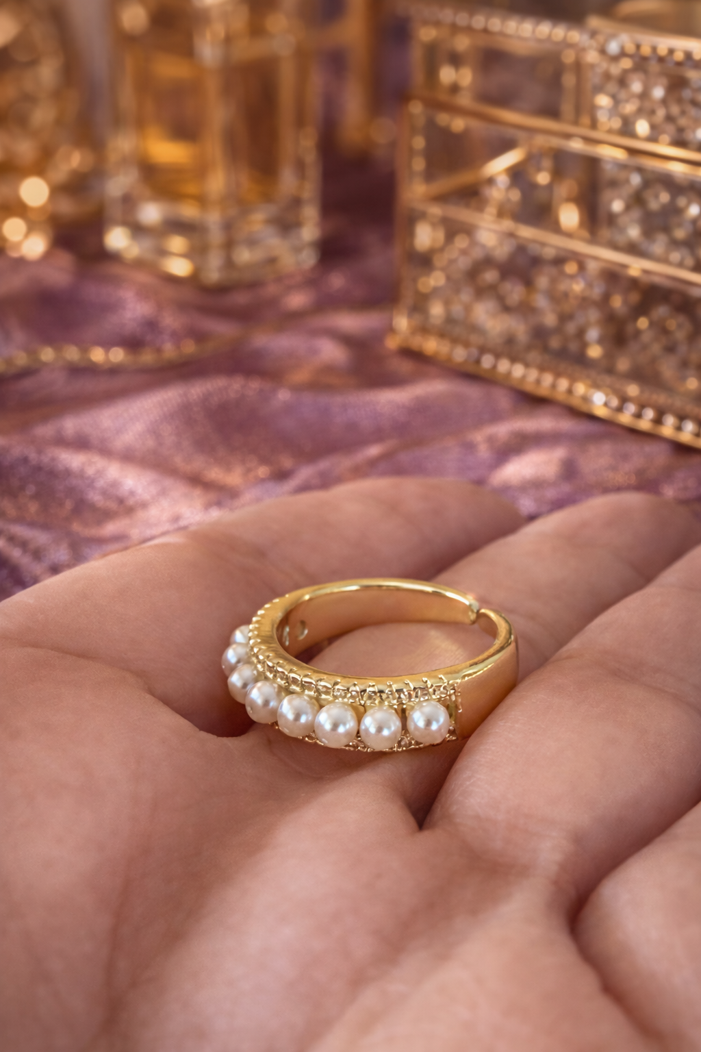 Celeste Pearl Glow Ring