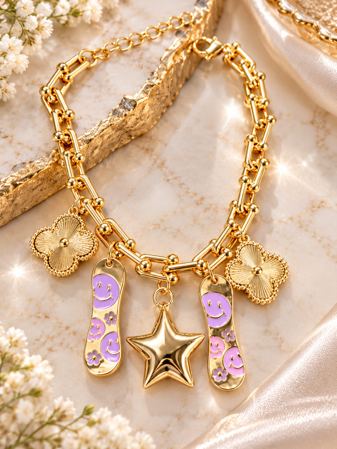 Riley Skateboard Charm Bracelet