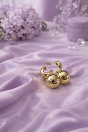 Ruth sphere hoop earrings