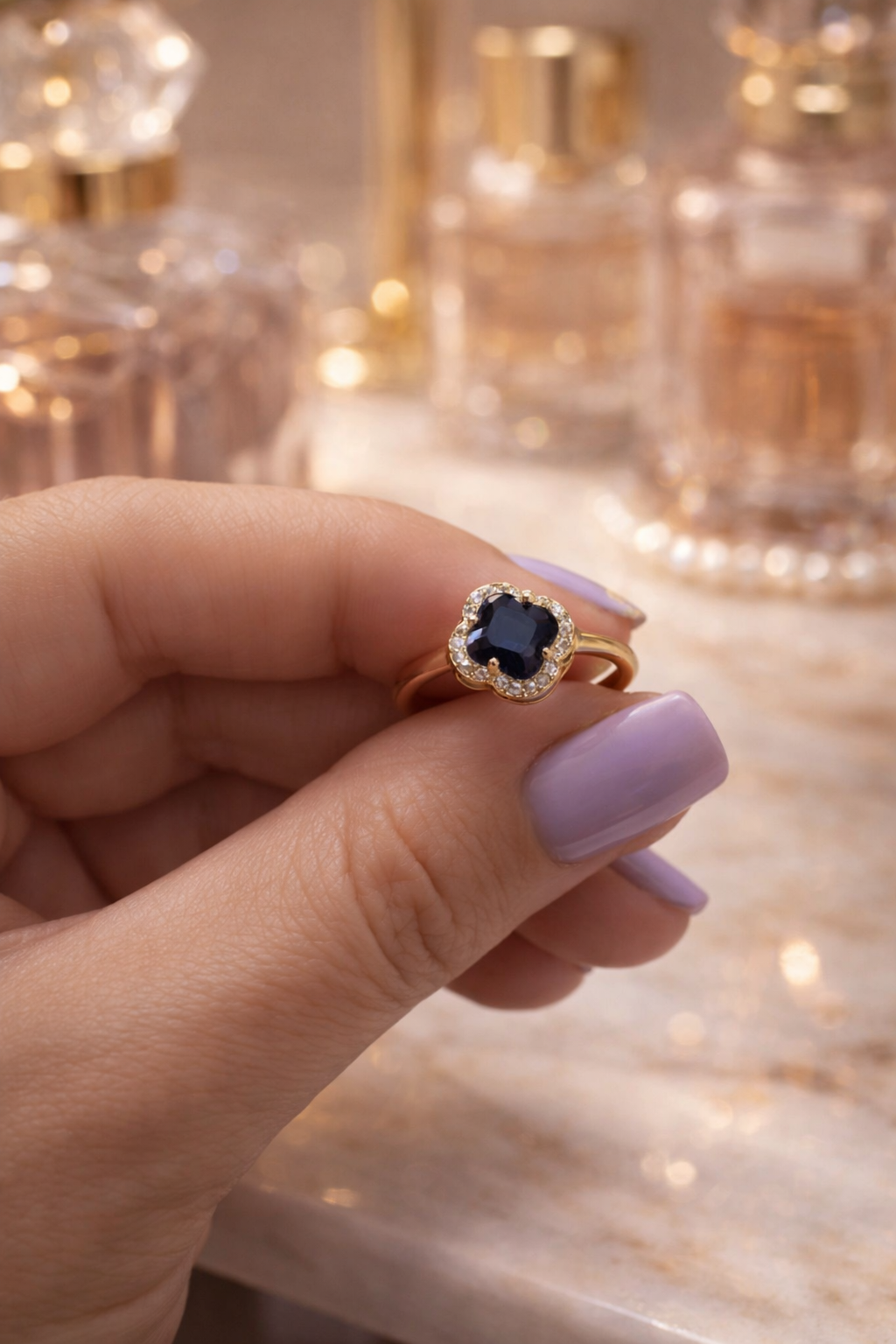 Sapphira Clover Statement Ring