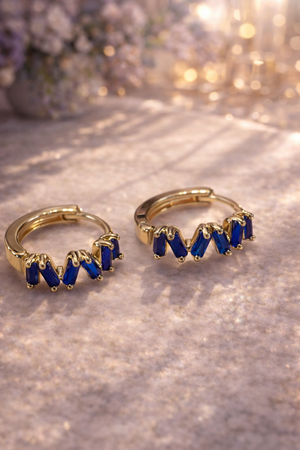 Keziah Blue Mini Huggie Earrings