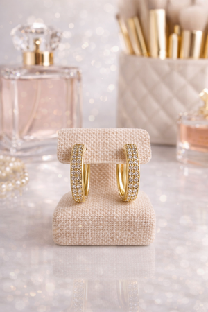Hannah Pavé Hoop Earrings