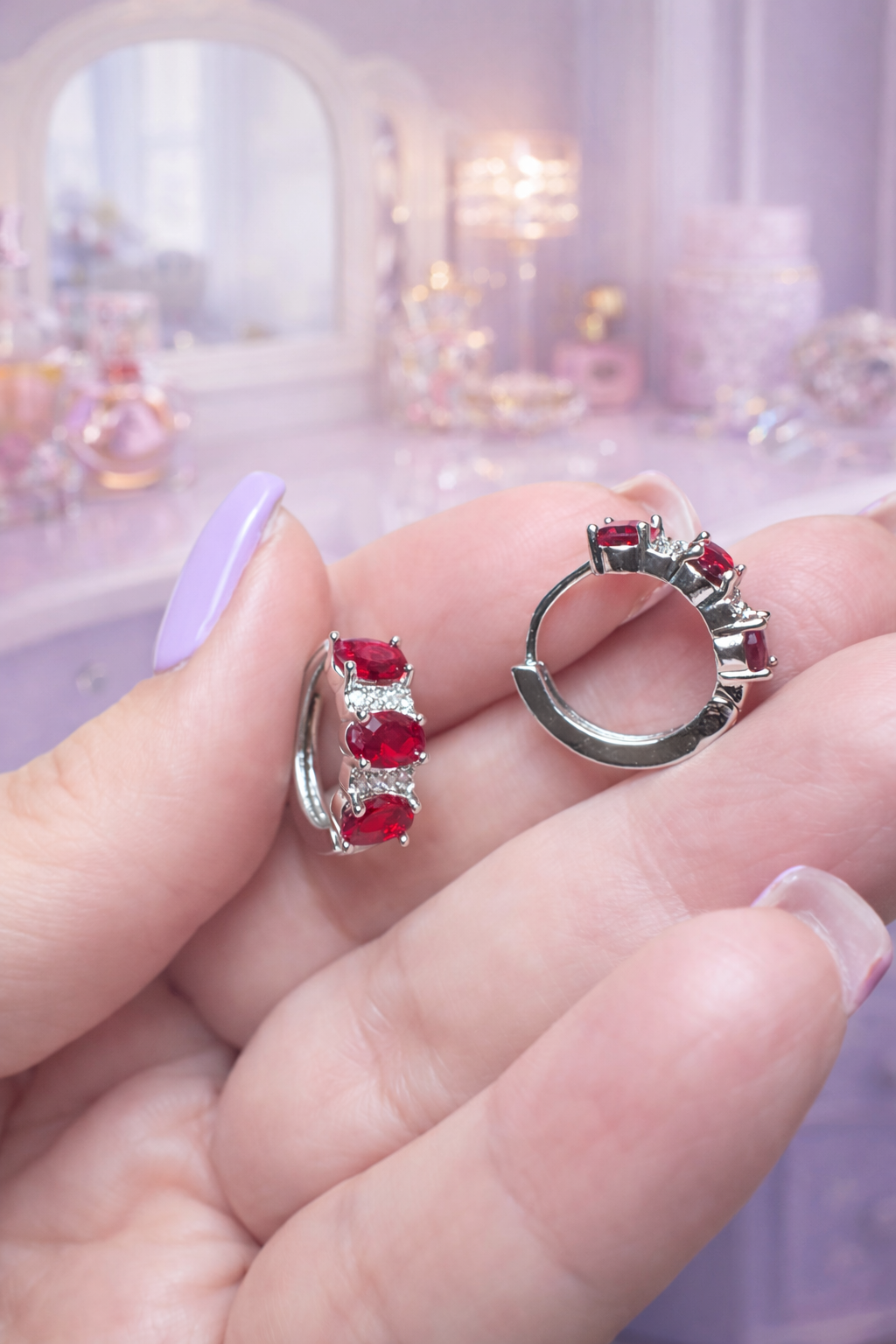 Zilpah White Gold Mini Huggie Earrings