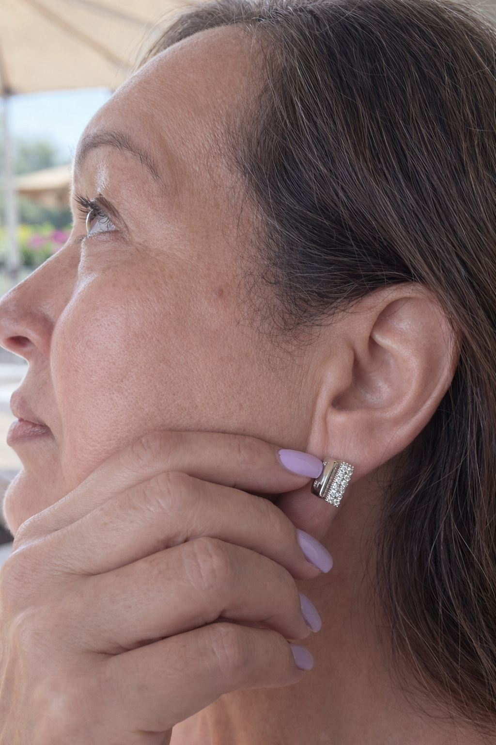 Keziah Square Sparkle Huggie Earrings