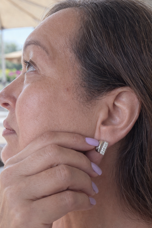 Keziah Square Sparkle Huggie Earrings
