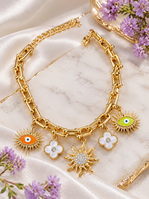 Solana Sun & Eye Charm Bracelet