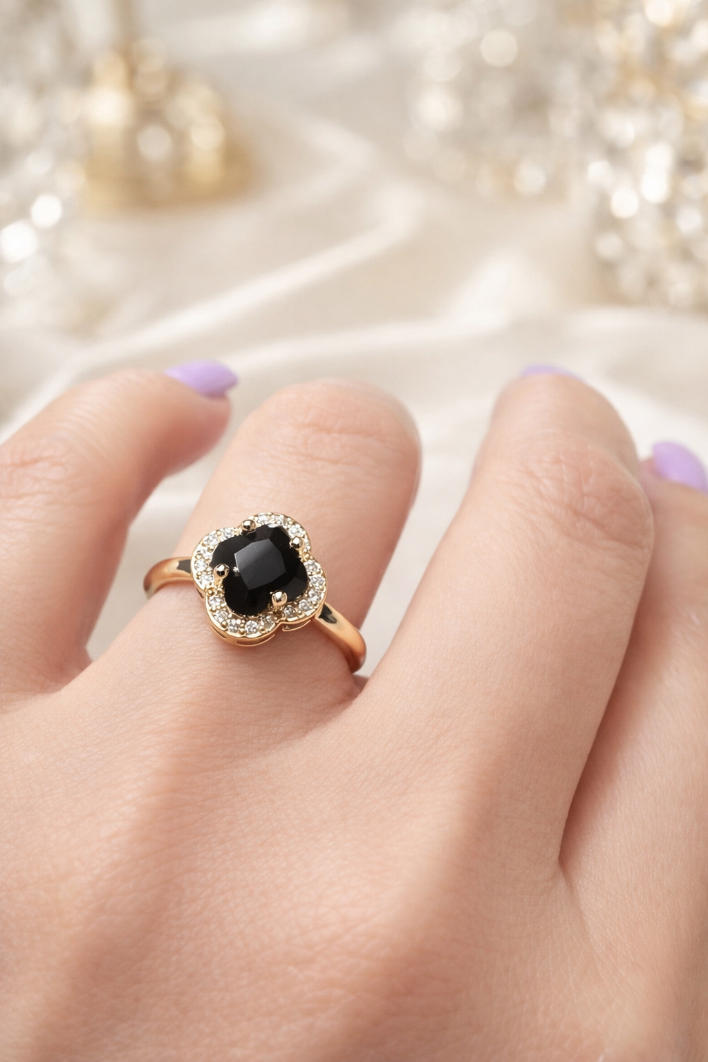 Sapphira Clover Statement Ring