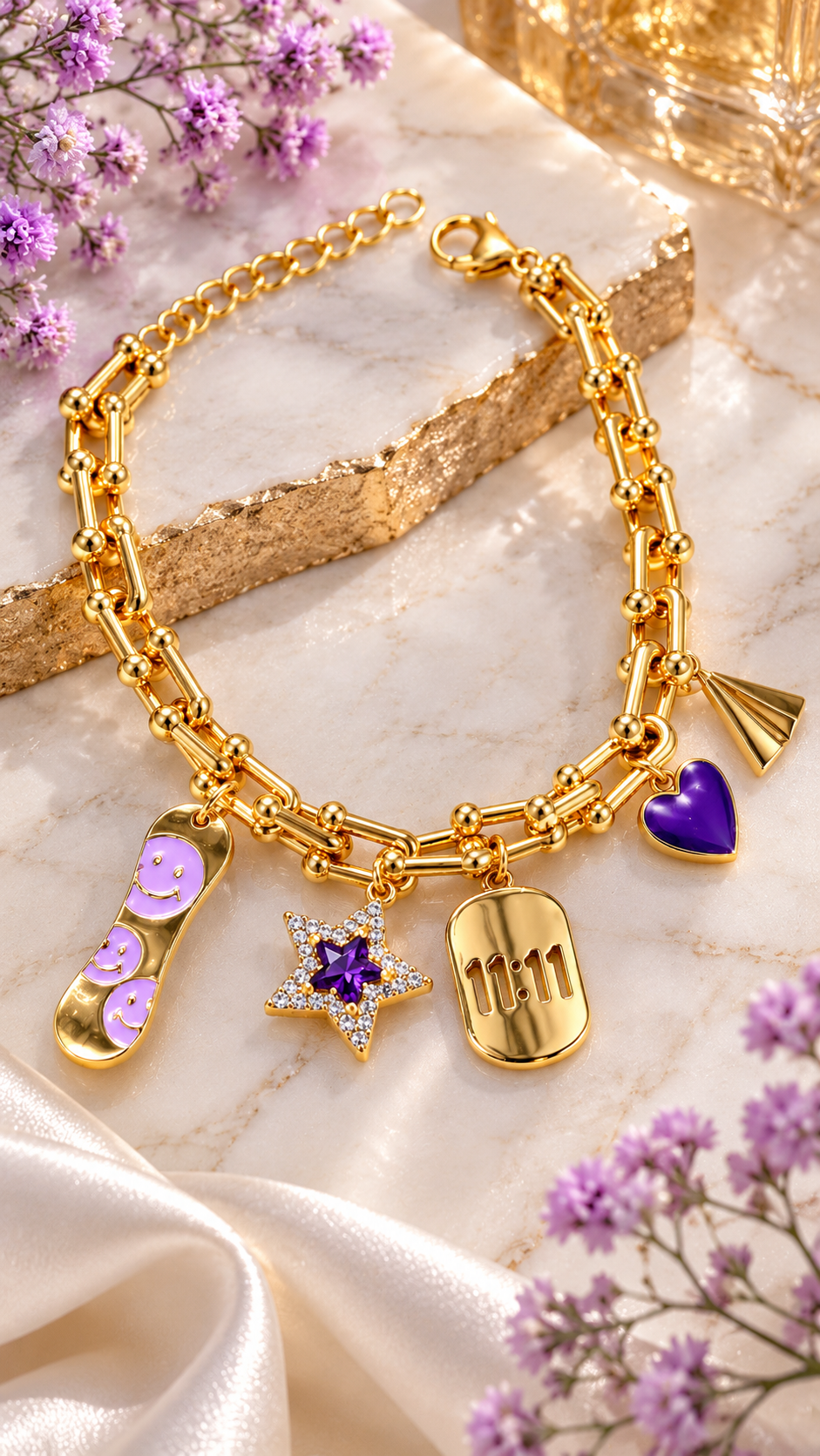 Violet Wishes Charm Bracelet