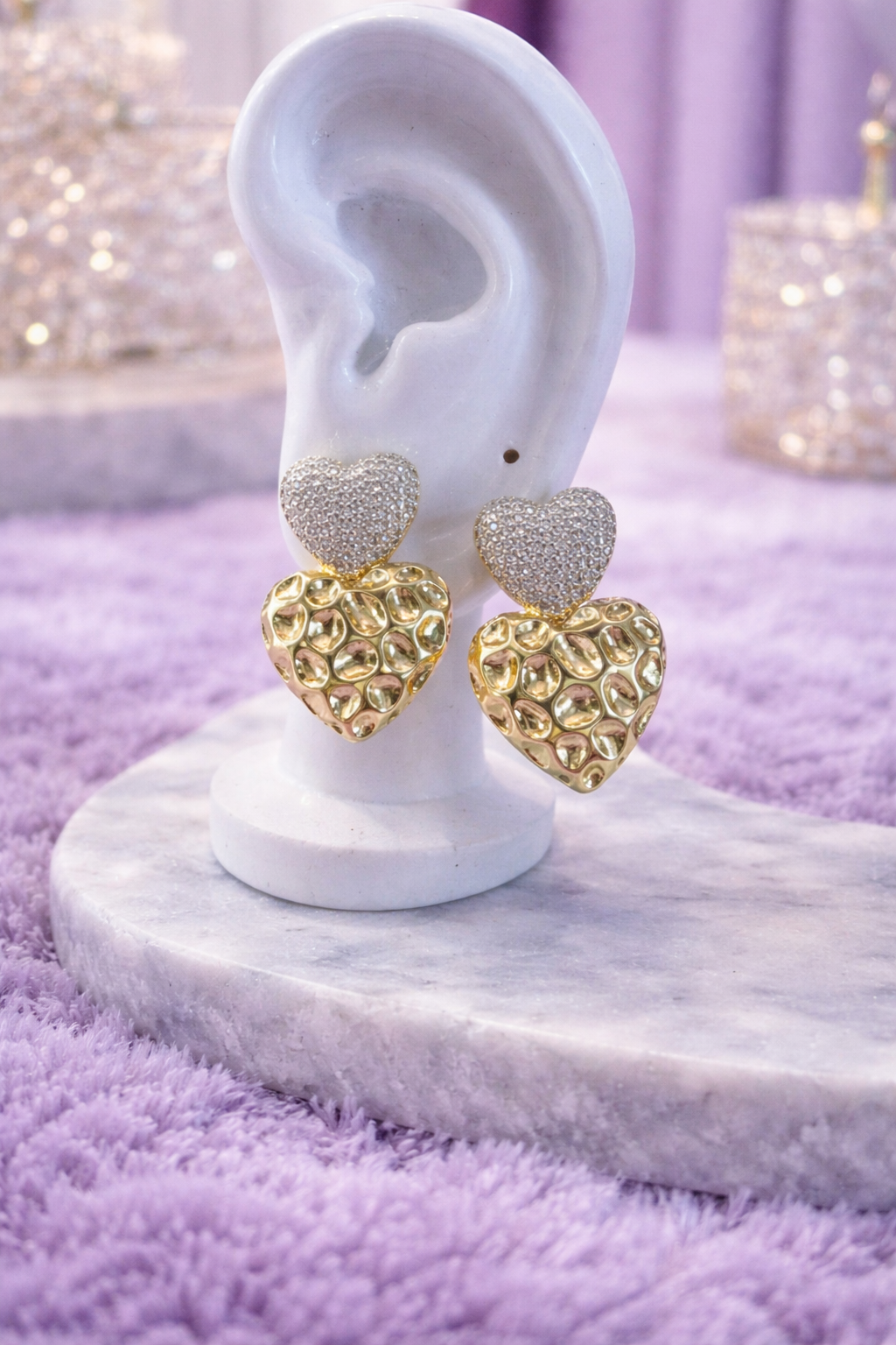 Priscilla Double Heart Earrings