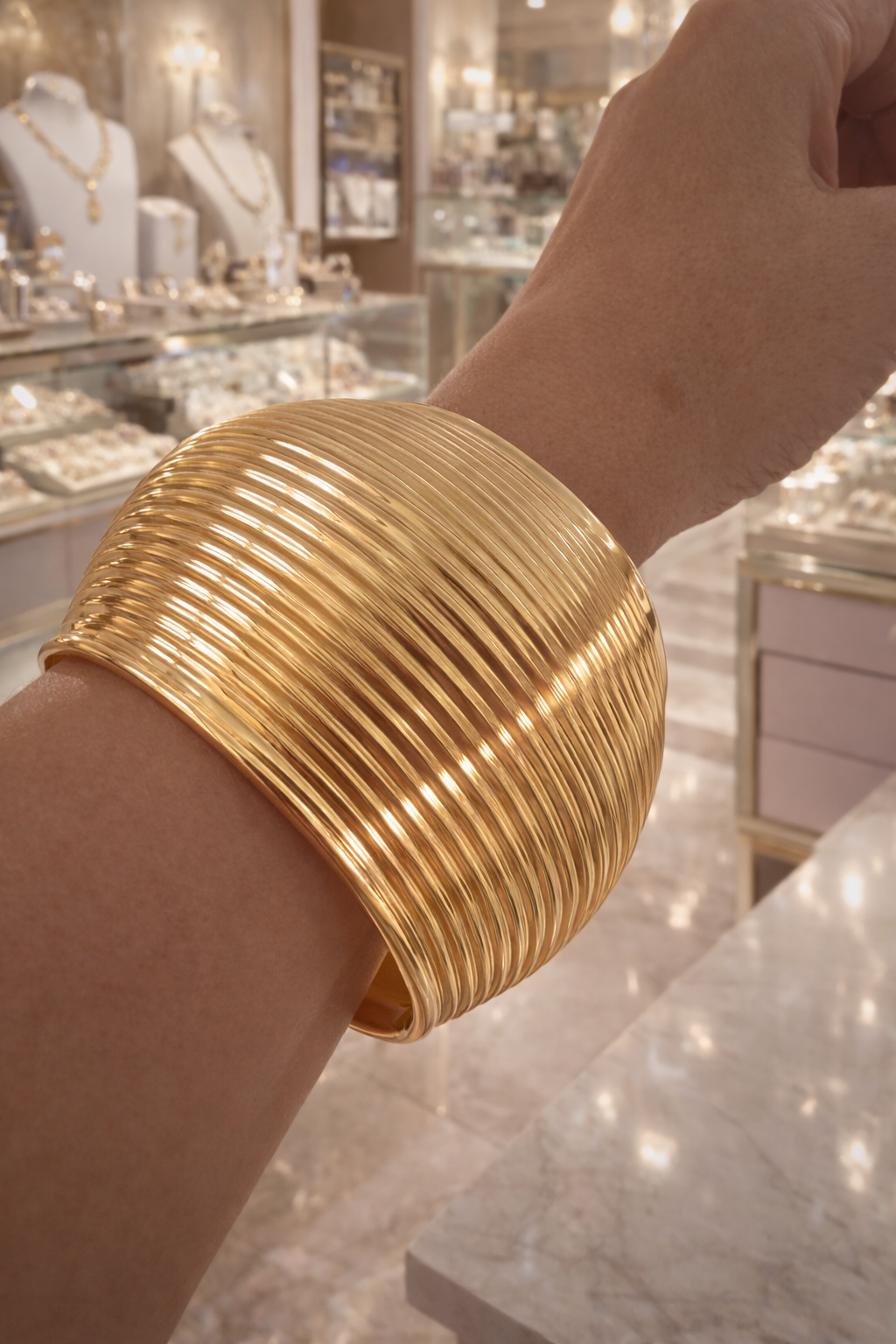 Élan Textured Statement Bangle