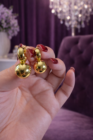 Ruth sphere hoop earrings