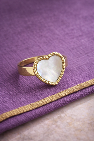 Amara Pearl Heart Ring